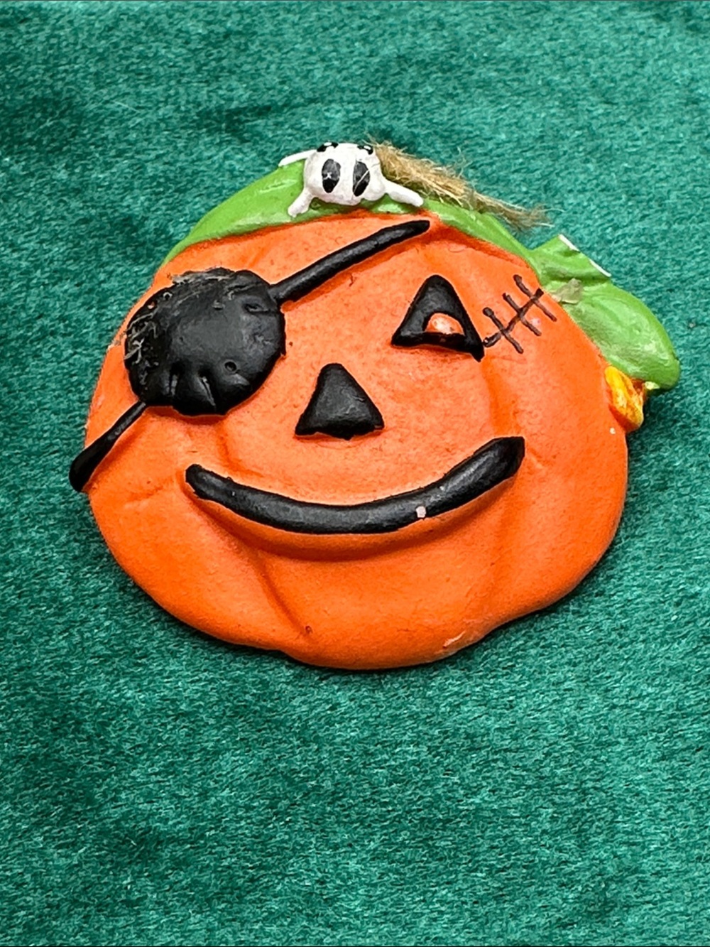 Orange Pirate Pumpkin Halloween Brooch Jewelry